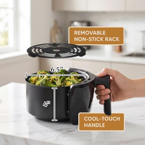 Elite Gourmet 2.1Qt Personal Air Fryer, 1000W, Oil-Less, Compact Design