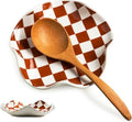 Miamolo Checkered Spoon Rest for Kitchen Counter, Holds Cooking Utensils