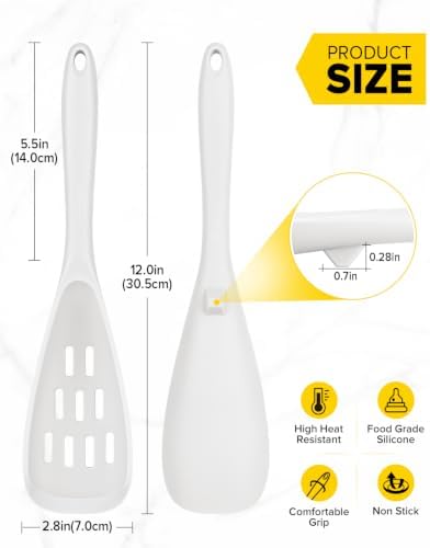 BUNDLEPRO Silicone Cooking Spoons for Nonstick Cookware, One-Piece, 2 Pack