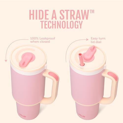 Ello Oasis 24oz Insulated Stainless Steel Tumbler with Straw, Sunrise Glow