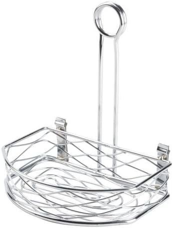 American Metalcraft SRBNC2 Flat-Back Wire Birdnest Condiment Rack, Chrome