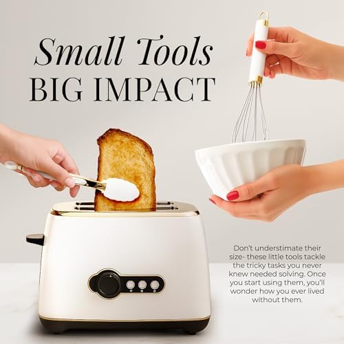 Styled Settings White & Gold Cooking Utensils Set, 8-Piece