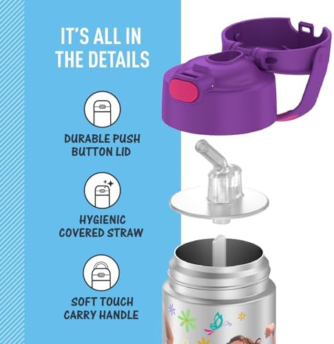 THERMOS FUNTAINER Water Bottle with Straw, 12oz, Encanto