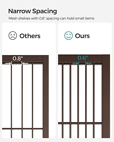 SONGMICS 3-Tier Steel Storage Rack with Wheels, Mesh Shelving Unit