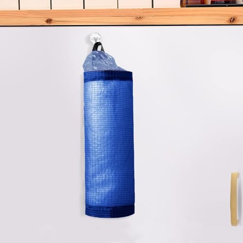 TOGETRUE Plastic Bag Holder, Mesh Grocery Bag Holder Hanging Storage Bag Dispenser (Navy Blue 2 Packs)
