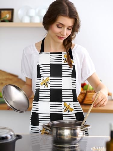 Bencailor 6 Pcs Sunflower Bee Aprons for Women with Pockets, Waterproof