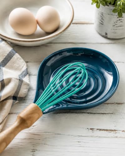 LAUCHUH Spoon Rest for Stove Top, Ceramic Kitchen Spoon Holder for Counter