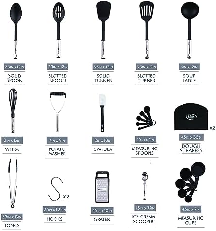 Kitchen Utensils Set 35 PCS Cooking Utensils Set, Nonstick and Heat Resistant Nylon Stainless Steel Silicone Spatula Set - Kitchen Gadgets Home Essentials Kitchen Accessories, Apartment Must Haves