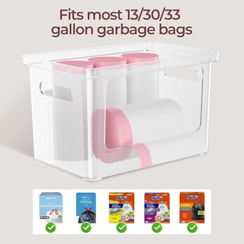 Delamu 2 Pack (XL+S) Trash Bag Dispenser, Stackable Garbage Bag Holder