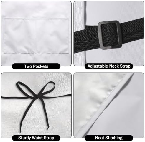 Giwawa Apron Unisex Resistant 33 x 28 inches with 2 Pockets Cooking Kitchen Aprons Suitable for BBQ Grill Drawing Haircut