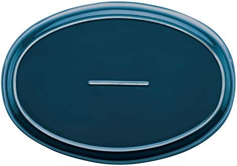 Rachael Ray Ceramics Bubble and Brown Oval Baker Set, 2-Piece, Marine Blue