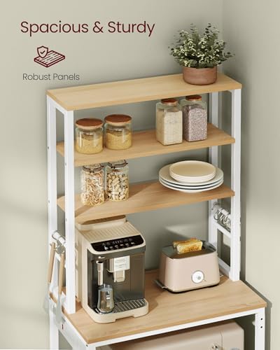 VASAGLE Coffee Bar, 23.6 Inches 6-Tier Baker's Rack with 6 Hooks