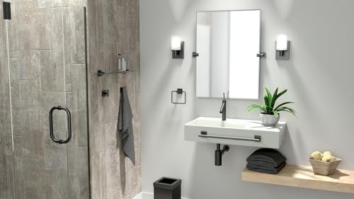 Gatco 5614MX Mode Double Towel Bar, Matte Black/Wall Mounted 24 Inch Double Towel Holder Rack for Bathroom