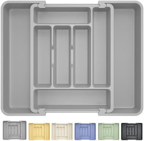Caperci Large Silverware Organizer Tray for Kitchen Drawer Utensils Thicker