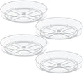 4 Pack 10 Inch Clear Lazy Susan Turntable Organizer for Cabinet, Non-Slip Acrylic Rotating Tray with Raised Edge, Spinning Spice Rack for Kitchen Pantry, Refrigerator, Vanity, Bathroom