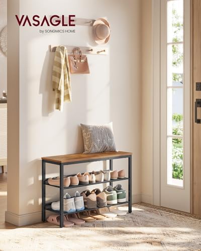 VASAGLE 3-Tier Shoe Rack, Adjustable, Freestanding