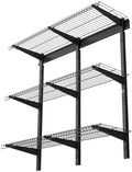 VEVOR 3-Tier Heavy Duty Wall Garage Shelving, 1 x 3 ft Steel Wall Mounted Shelving Unit, 11 x 36 Inch Per Shelf Floating Storage Metal Rack for Garage with 450 lbs Total Weight Capacity, Black