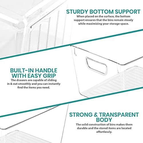 Utopia Kitchen Pantry Organizers and Storage Bins, 6 Pack, Large, Clear