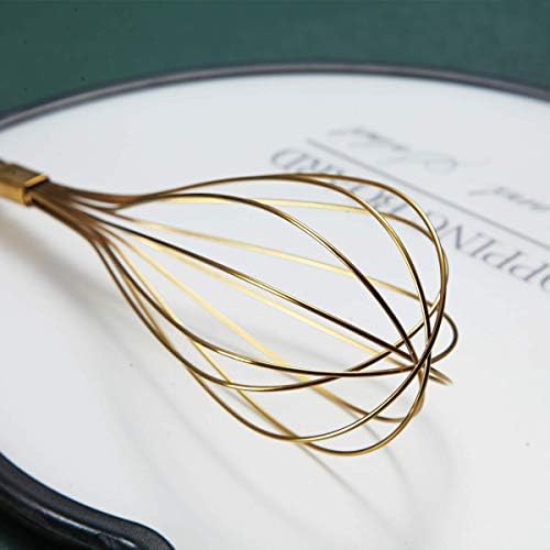 Gold Whisk, Berglander Whisk For Cooking With Titanium Gold Plating, Stainless Steel Balloon Whisk, Sturdy Kitchen Wire Whisk Set for Cooking, Baking, Blending, Beating, Dishwasher Safe, Easy to Clean