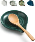 LAUCHUH Spoon Rest for Stove Top, Ceramic Spoon Holder for Kitchen Counter