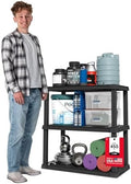 IRIS USA Plastic Storage Shelves |Made in USA| 38"H x 36"W x 18"D - Black