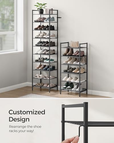 SONGMICS 8-Tier Metal Shoe Rack, Vertical Shelf, Holds up to 18 Pairs