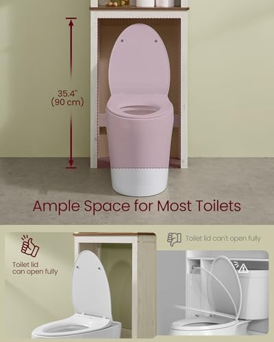 VASAGLE Over the Toilet Storage Cabinet, Doors, Adjustable Shelves, 23.6''W