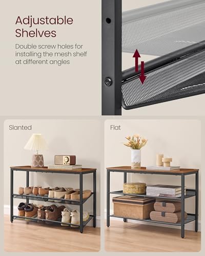 VASAGLE 3-Tier Shoe Rack, Adjustable, Freestanding