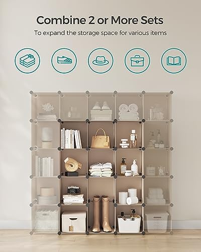 SONGMICS 16 Cube Storage Organizer，Plastic stackable cube shelf