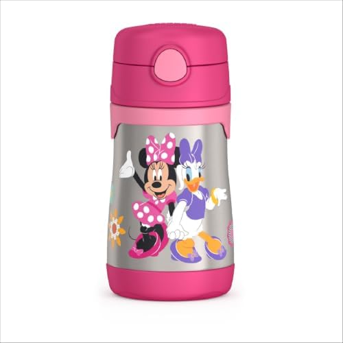 THERMOS Vacuum Insulated Stainless Steel 10oz Straw Bottle, MINNIE MOUSE