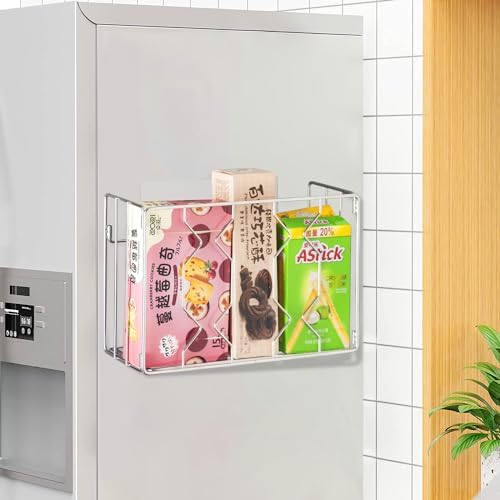 YQh Wall Mount Kitchen Wrap Organizer Rack, Cabinet Storage Basket, Aluminum Foil Rack, Mounts to Solid Cabinet Doors or Walls, Tall Basket Door Mount Cabinet Organizer