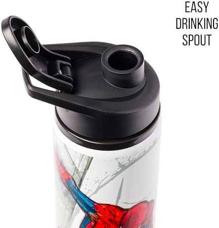 Silver Buffalo Marvel Spider-Man, Stainless Steel Water Bottle, 25oz