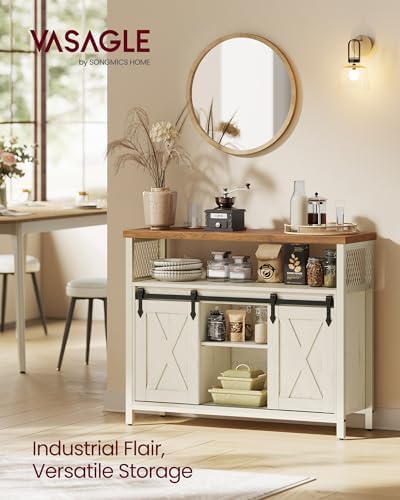 VASAGLE Buffet Cabinet, Coffee Bar with 2 Sliding Barn Doors