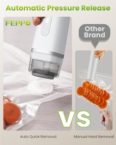 FEPPO Vacuum Sealer for Food with Visible Water Tank, 30 Reusable Bags
