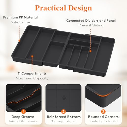 Lifewit Utensil Organizer for Kitchen Drawer, Expandable Cooking Tray