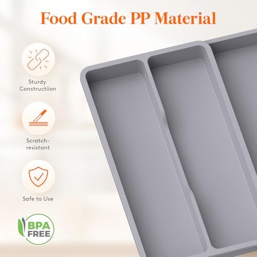 Lifewit Utensil Organizer for Kitchen Drawer, Expandable Cooking Tray