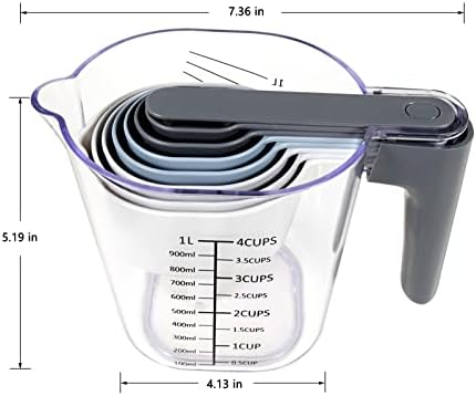 Stackable 10-Piece Measuring Cups and Spoons Set with Lids
