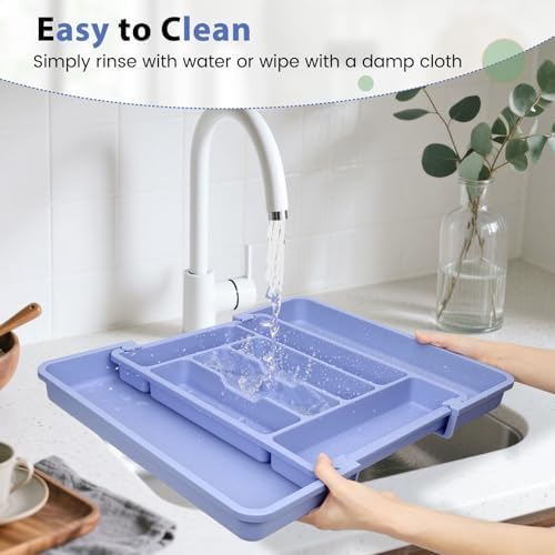 Caperci Large Silverware Organizer Tray for Kitchen Drawer Utensils Thicker