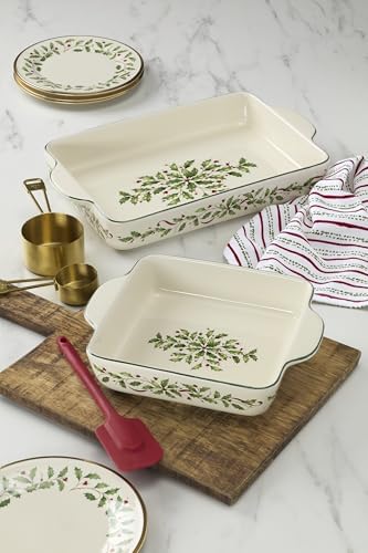 Lenox Holiday Christmas Stoneware Square Baking Dish