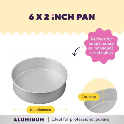Wilton Aluminum Round Cake Pan, Made Without PFAS, 6 in