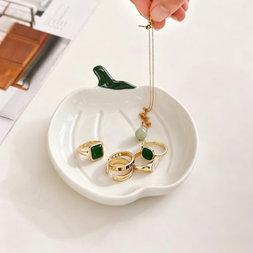 Ceramic Spoon Rest for Stove Top, Halloween Pumpkin Cute Spoon Rest for Kitchen Counter, Cooking Spoon Holder for Kitchen Counter, Utensil Rest Spatula Rest Ladle Holder Tong Rest (White)