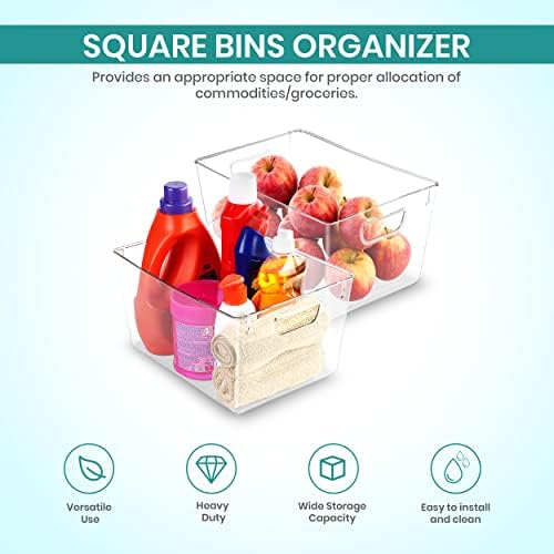 Utopia Kitchen Pantry Organizers and Storage Bins, 6 Pack, Large, Clear