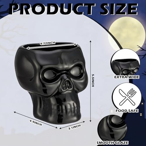 Yungyan Ceramic Skull Utensil Holder for Kitchen Gothic Accessories
