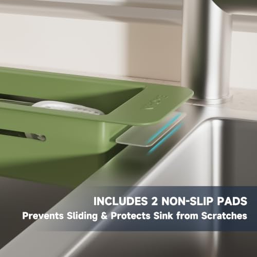 NiHome Extendable Sink Caddy, Small Telescopic Kitchen Brush Holder