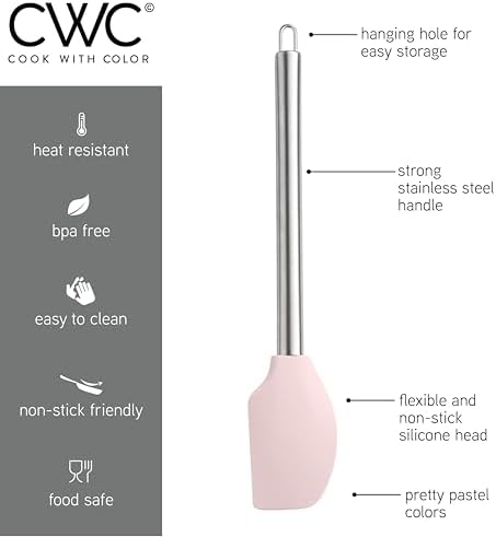 COOK WITH COLOR Silicone Cooking Utensils, Kitchen Utensil Set, Easy to Clean Silicone Kitchen Utensils, Cooking Utensils for Nonstick Cookware, Kitchen Gadgets Set, 38 Piece, Mint