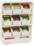 Mind Reader Tea Bag Organizer, Tea Station Organizer, Countertop Storage, Kitchen, Plastic, 10.25"L x 3.25"W x 13.75"H, White