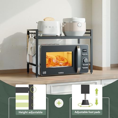 NETEL 2 Tier Expandable Microwave Stand countertop,Microwave Oven Rack