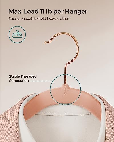 SONGMICS Velvet Hangers 50 Pack, Non-Slip Clothes Hangers, Space-Saving