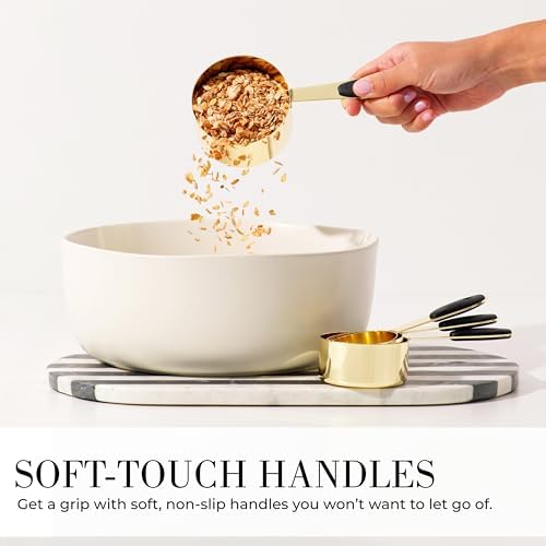 Styled Settings Black and Gold Measuring Cups and Spoons Set, 8-Piece