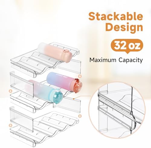 Stackable Water Bottle Organizer Large Compartment Water Bottle Holder